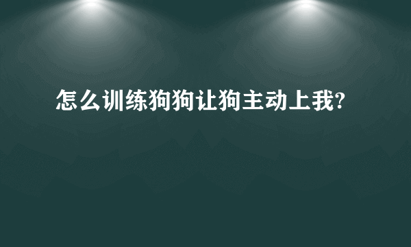 怎么训练狗狗让狗主动上我?