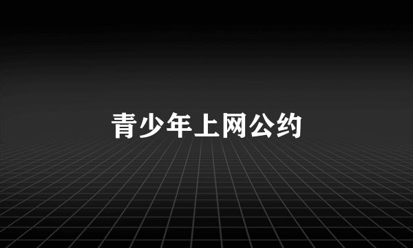 青少年上网公约