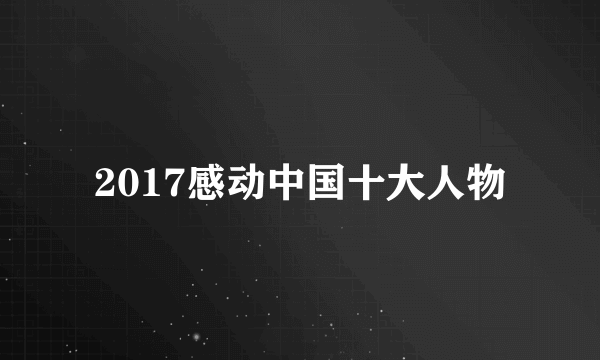 2017感动中国十大人物