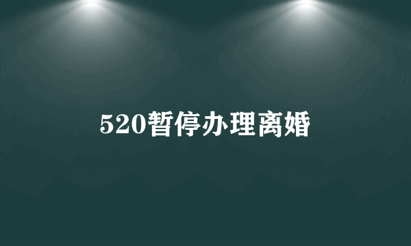 520暂停办理离婚