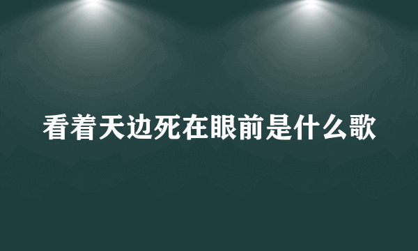 看着天边死在眼前是什么歌