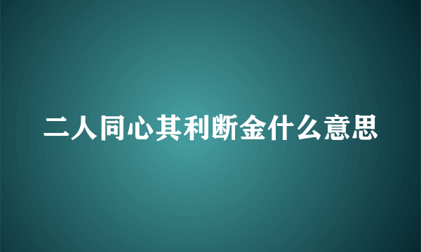 二人同心其利断金什么意思