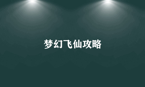 梦幻飞仙攻略