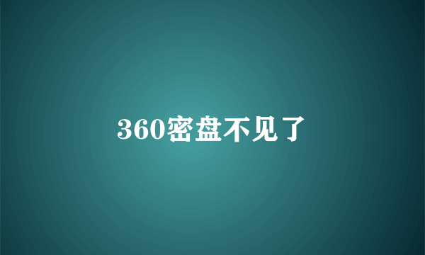 360密盘不见了