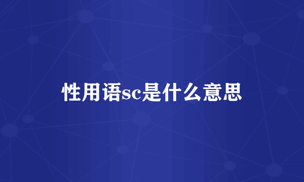 性用语sc是什么意思