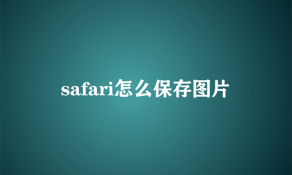 safari怎么保存图片