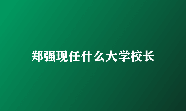 郑强现任什么大学校长