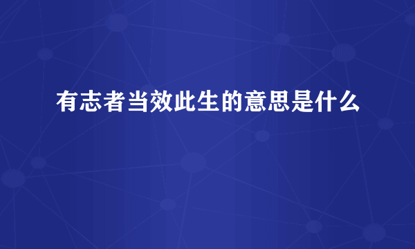 有志者当效此生的意思是什么