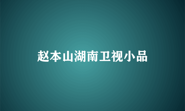 赵本山湖南卫视小品