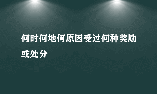 何时何地何原因受过何种奖励或处分