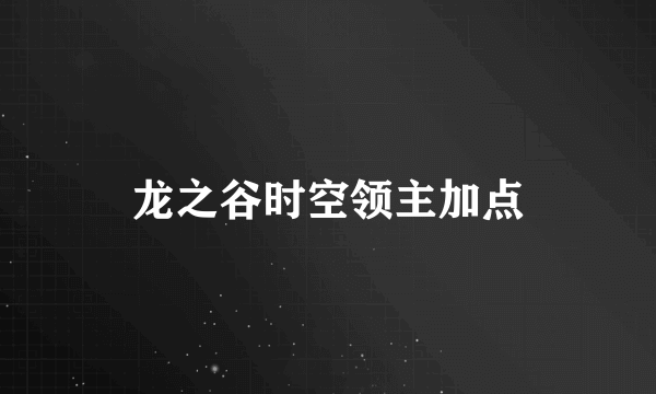 龙之谷时空领主加点