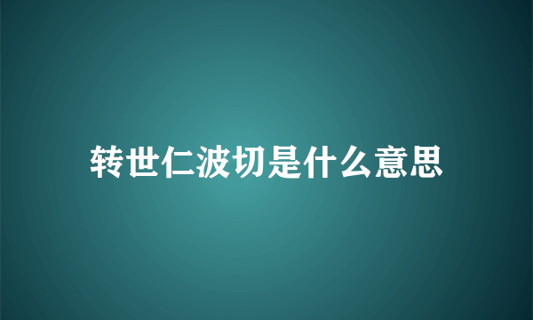 转世仁波切是什么意思