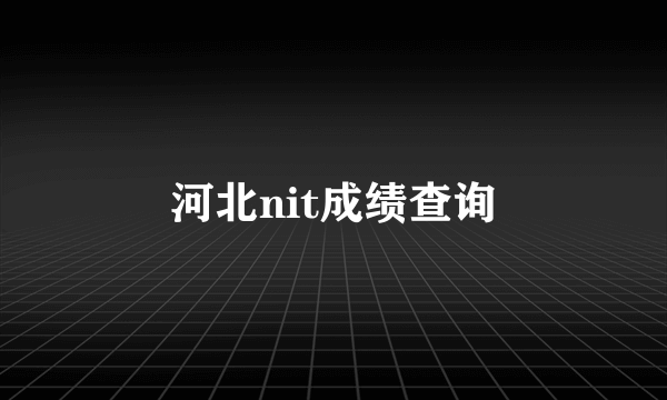 河北nit成绩查询