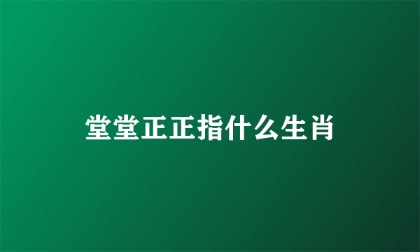 堂堂正正指什么生肖