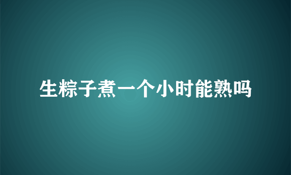 生粽子煮一个小时能熟吗