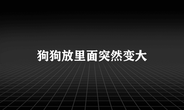 狗狗放里面突然变大