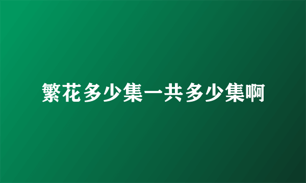 繁花多少集一共多少集啊