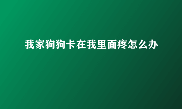 我家狗狗卡在我里面疼怎么办