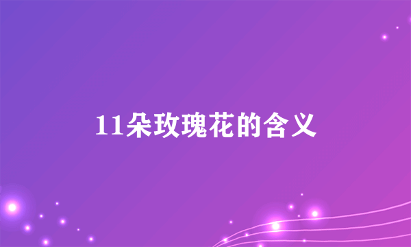 11朵玫瑰花的含义