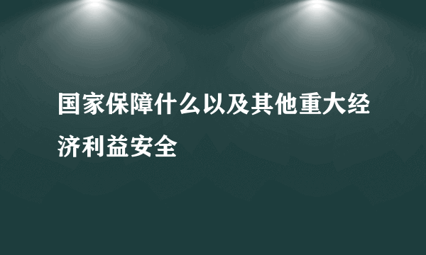 国家保障什么以及其他重大经济利益安全