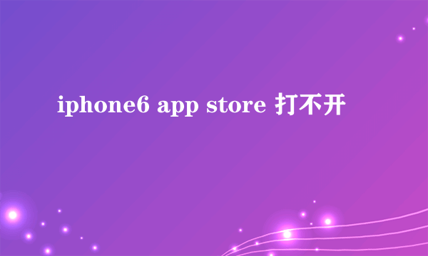 iphone6 app store 打不开