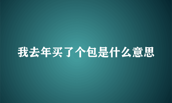 我去年买了个包是什么意思