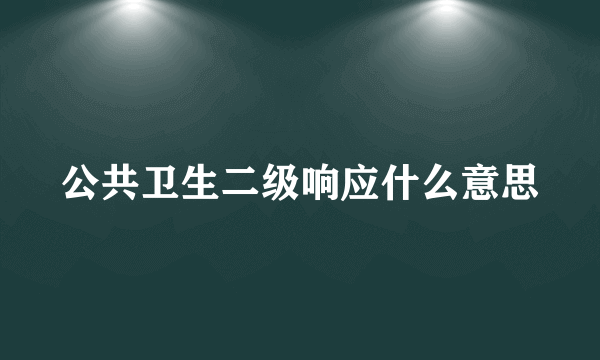 公共卫生二级响应什么意思