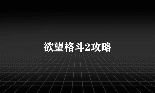 欲望格斗2攻略