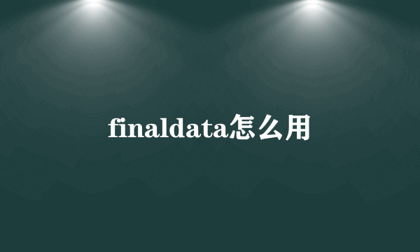 finaldata怎么用