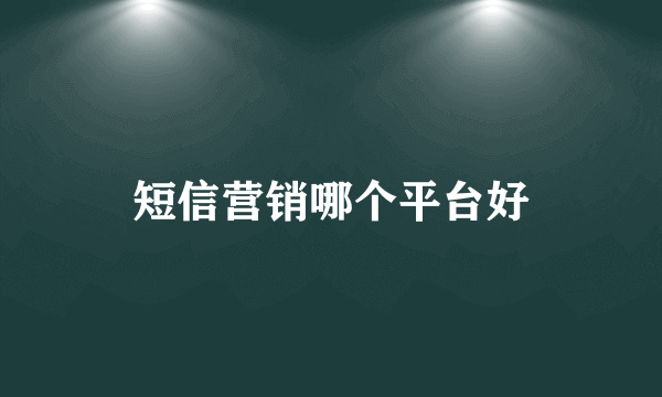 短信营销哪个平台好