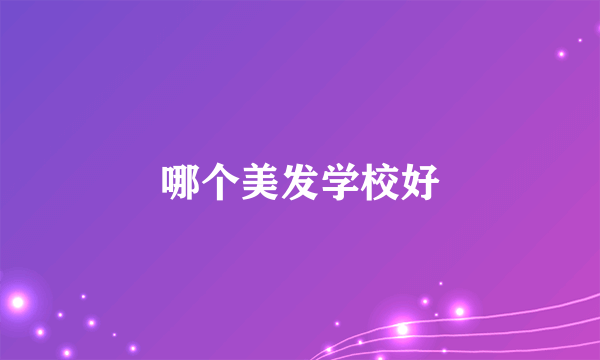 哪个美发学校好