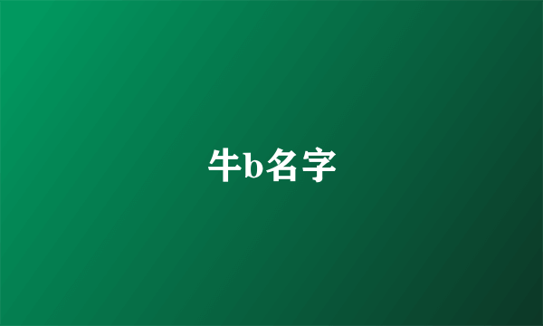 牛b名字