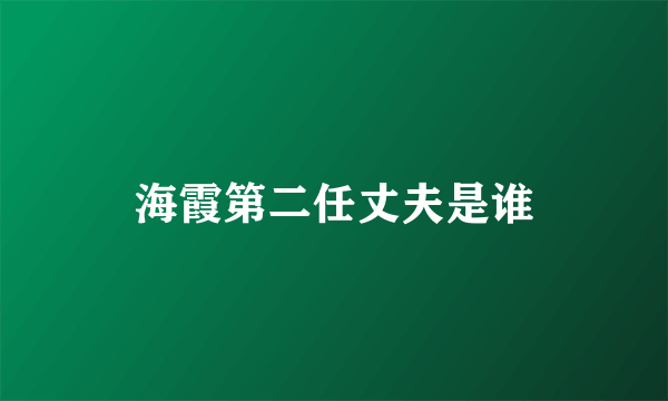 海霞第二任丈夫是谁