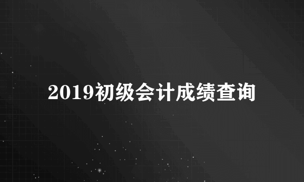 2019初级会计成绩查询