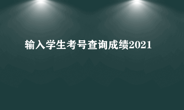 输入学生考号查询成绩2021