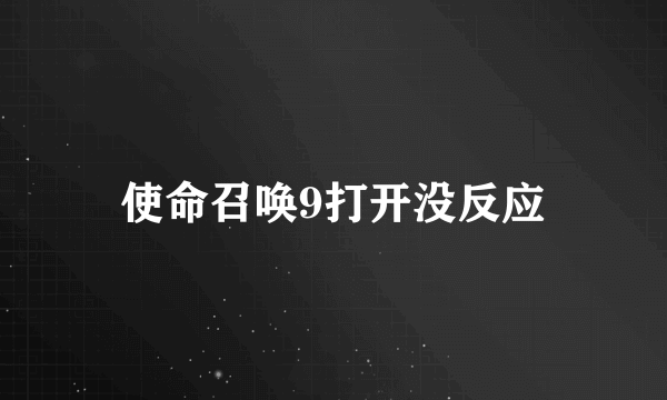 使命召唤9打开没反应