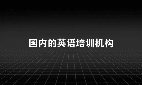 国内的英语培训机构