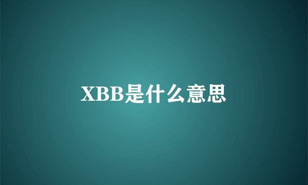 XBB是什么意思