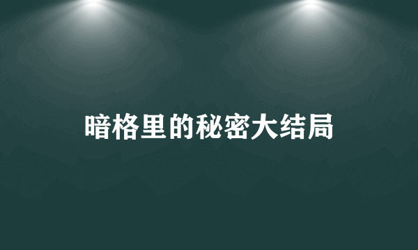 暗格里的秘密大结局