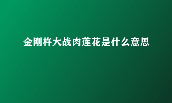 金刚杵大战肉莲花是什么意思