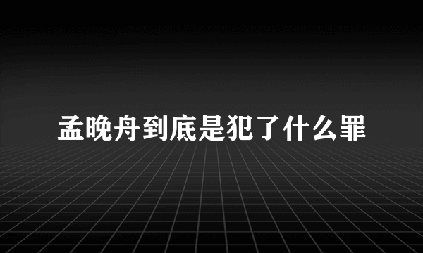 孟晚舟到底是犯了什么罪