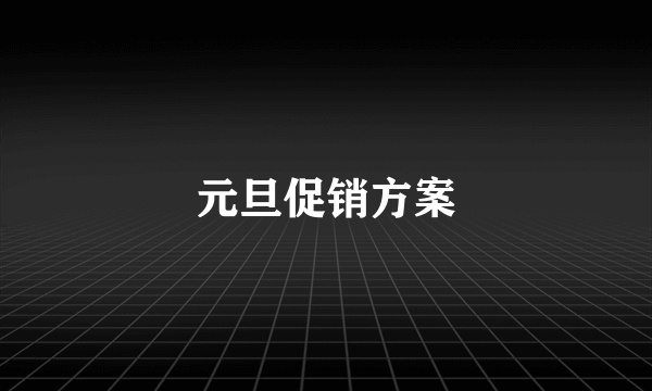 元旦促销方案