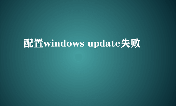 配置windows update失败