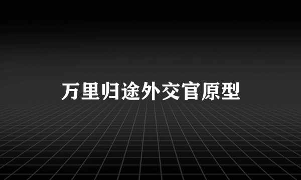 万里归途外交官原型