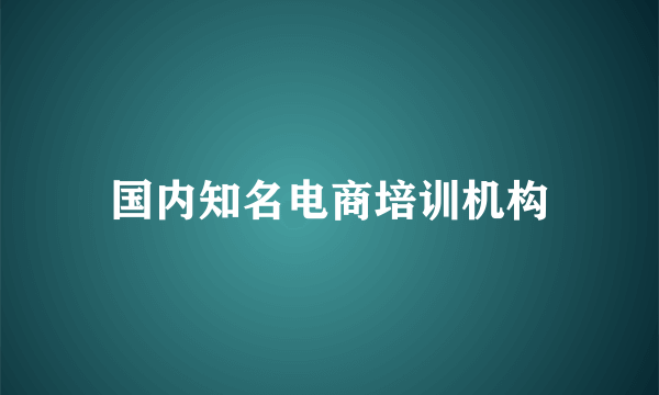 国内知名电商培训机构