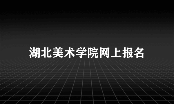 湖北美术学院网上报名