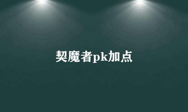 契魔者pk加点