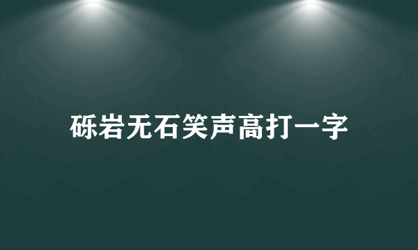 砾岩无石笑声高打一字