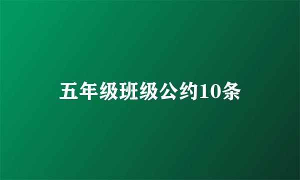 五年级班级公约10条