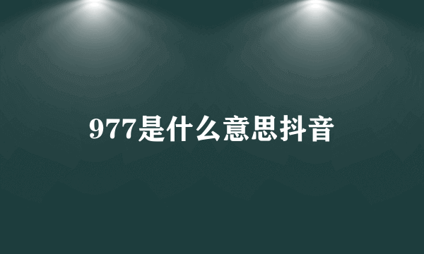 977是什么意思抖音